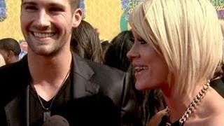 Maslow amp Murgatroyd Talk DWTS At Kids Choice Awards [upl. by Allehcram]