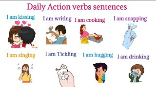 Action verbs with sentence Learning and practice daily use English vocabularylistenandpractice [upl. by Harrington]