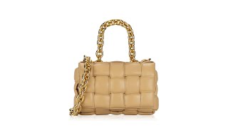 Bottega Veneta Lambskin Maxi Intrecciato Padded Chain Cassette Almond [upl. by Eimaraj]