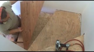 How To Installing Laminate Flooring on StairsStair Tread Installation DIY Mryoucandoityourself [upl. by Herzog]