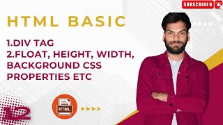 Lesson12  HTML Div Tag amp Float Properties  Web Development Basics codewithsirohiya html css [upl. by Baptlsta]