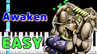 Awake Pillar Men Theme from JoJos Bizarre Adventure  EASY Piano Arrangement Synthesia by TAM [upl. by Ettenom239]