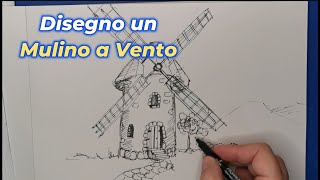 Come disegnare un Mulino a Vento Tutorial [upl. by Aikrehs]