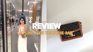 CELINE TEEN TRIOMPHE BAG REVIEW  รีวิวกระเป๋าสะพาย CELINE ใส่อะไรได้บ้าง amp สิ่งที่ชอบไม่ชอบ [upl. by Obie595]