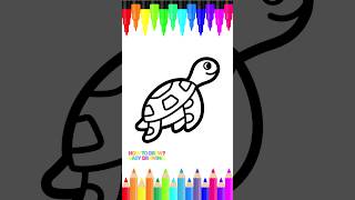 Learn to Draw a Cute Sea Turtle  Easy Turtle Drawing for Kids and Toddlers art drawingtutorial [upl. by Weisburgh615]