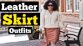 HOW TO STYLE A LEATHER SKIRT  FASHION TRENDS 2021 [upl. by Shanon]