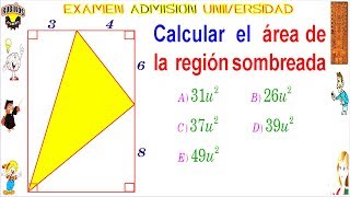 Examen Admisión a la Universidad Villareal Áreas de Regiones Sombreadas Solucionario UNFV [upl. by Osterhus]