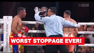 THE WORST STOPPAGE OF ALL TIME  Rolly Romero vs Ismael Barroso TKO9  Review amp Highlights [upl. by Folberth162]