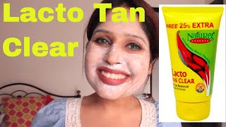 How to remove tan using NATURES ESSENCE LACTO TAN CLEAR Mini Review amp Demo Tan Removal in Hindi [upl. by Dalury787]