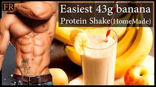 Easiest 43g protein homemade banana Protein Shake  Fitness recipes [upl. by Anirda713]