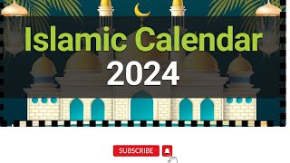 Islamic Calendar 2024 1445 1446H  Hijri Calendar 2024 14451446 2024  2024 Islamic Calendar [upl. by Htebyram]