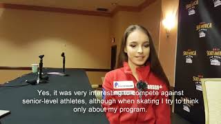 Anna Shcherbakova Interview at Skate America 2019 English subtitles [upl. by Kristal]