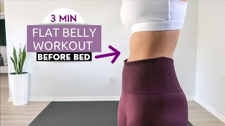 3 MIN BEFORE BED FLAT BELLY WORKOUT [upl. by Nwahsuq]