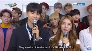 Eng Sub SHINee amp BTS Music Bank 161021 Interview [upl. by Linnet]