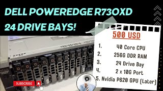 Unboxing and Overview Dell PowerEdge R730  24 Drive Bays 40 Core 256G RAM 24 Drive P620 GPU [upl. by Lowson581]