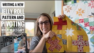 Writing a new jelly roll pattern  pivoting when necessary VLOG [upl. by Cestar784]