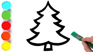 How to Draw a Christmas Tree  Christmas Tree Drawing Step by Step  Easy Christmas Tree Drawing [upl. by Hsoj]