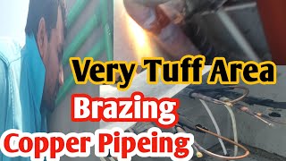 Very Tuff Area BrazingThis Brazing Most Dangerous Areavrf158 Copper Pipeing And Brazingcr7yt [upl. by Orravan530]