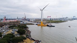 Eolienne Floatgen Le départ de SaintNazaire [upl. by Dukey]