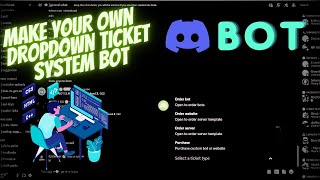 Slash commands dropdown ticket bot for free discordbot discord [upl. by Ardnat210]