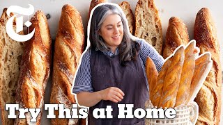 Make Beautiful Baguettes With Claire Saffitz  Try This at Home  NYT Cooking [upl. by Gilford]