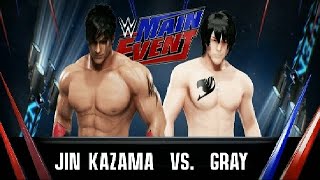 Jin Kazama Tekken vs Gray Fullbuster Fairy Tail ★ WWE 2K19 ★ [upl. by Editha]