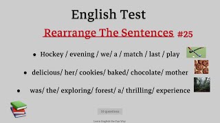 English Grammar  Master Sentence Structure  Rearrange the Words Challenge [upl. by Fechter]