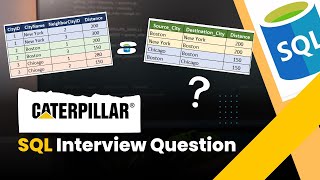 SQL Interview Question  Caterpillar Data Analyst Interview  Cities with Equal Mutual Distance [upl. by Atwater]