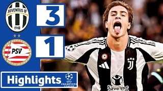 JUVENTUS VS PSV  3 0   HIGHLIGHTS  CHAMPIONS LEAGUE  ALL GOALS [upl. by Dnalon522]