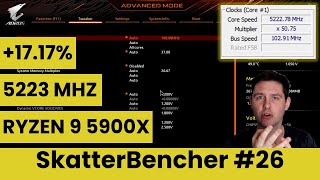 Ryzen 9 5900X Undervolt amp Overclock to 5223 MHz With X570S Aorus Master  SkatterBencher 26 [upl. by Antipus6]