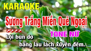 Karaoke Sương Trắng Miền Quê Ngoại Tone Nam Nhạc Sống  Hoàng Luân [upl. by Milzie]