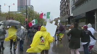 Immigrants march into Chicago demand citizenship and more [upl. by Fineberg]