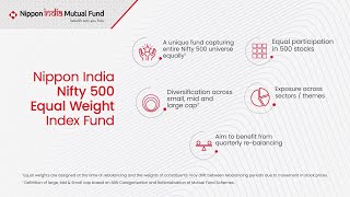 Nippon India Nifty 500 Equal Weight Index Fund [upl. by Nalyac130]