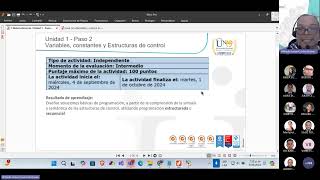 Grabación Segunda Web Conferencia Unidad 1  Paso 2 Variables constantes y Estructura [upl. by Hartill]