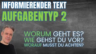 Informierender Text Aufgabentyp 2  So klappt das Schreiben einfach [upl. by Aicitan]