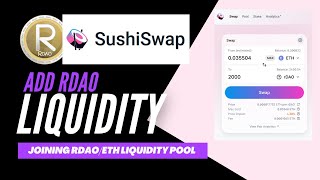 How to Provide Liquidity to rDAO Token on SushiSwap [upl. by Eikcin]