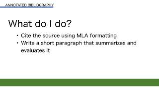 Annotated Bibliography [upl. by Lakym]