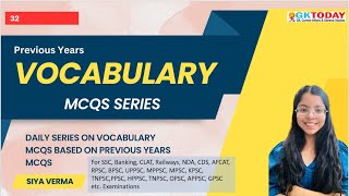 DAILY VOCABULARY SERIES 31 50 Words in 15 Minutes  SSC Exam Special [upl. by Valle]