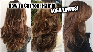 HOW I CUT MY HAIR AT HOME IN LONG LAYERS │ Long Layered Haircut DIY at Home │Updated [upl. by Medlin]