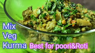 MIX Veg Kurma curry Multipurpose Curry forRotiamp poorivegetable kurma curry [upl. by Yehus]