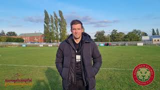 061024 Dearne and District FC 11 Harrogate Railway Athletic postmatch interview [upl. by Akkinahs]