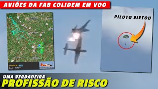 Aviões da Força Aérea COLIDEM em voo Vídeo mostra piloto após ejeção do T27 Tucano [upl. by Claribel222]