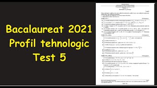 Bac 2021 Test 5 antrenament bacalaureat profil tehnologicInvata Matematica UsorMeditatii Online [upl. by Jehius825]