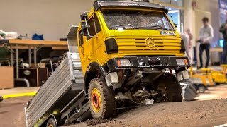 BIG RC trucks and machines Action Mercedes Caterpillar Komatsu [upl. by Scherle]