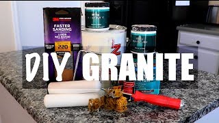 DIY Faux Granite Countertops UNDER 40 [upl. by Murtagh]