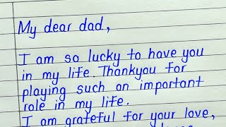 Fathers day card writing  Message to father on fathers day 2023  Fathers day writing [upl. by Basir]