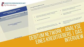 Debitum Network  Analyse eines Kreditgebers P2P Kredite [upl. by Seton]