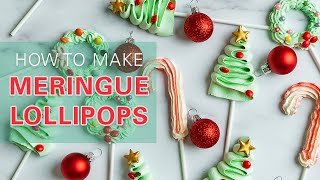 How To Make Easy Christmas Meringue Lollipops  Watch Me Bake  CECILIA VUONG [upl. by Sokim670]