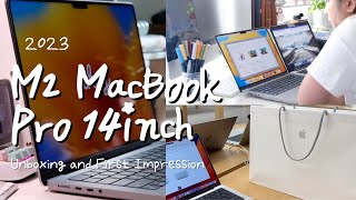 M2 MacBook Pro 14 inch  Unboxing and First Impression 2023 [upl. by Naro836]