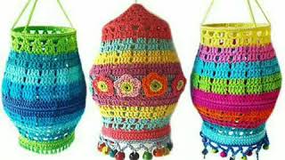 Crochet lanterns ideaslokar vinkam diwali akashkandil crochet diwali lamp [upl. by Naujad]